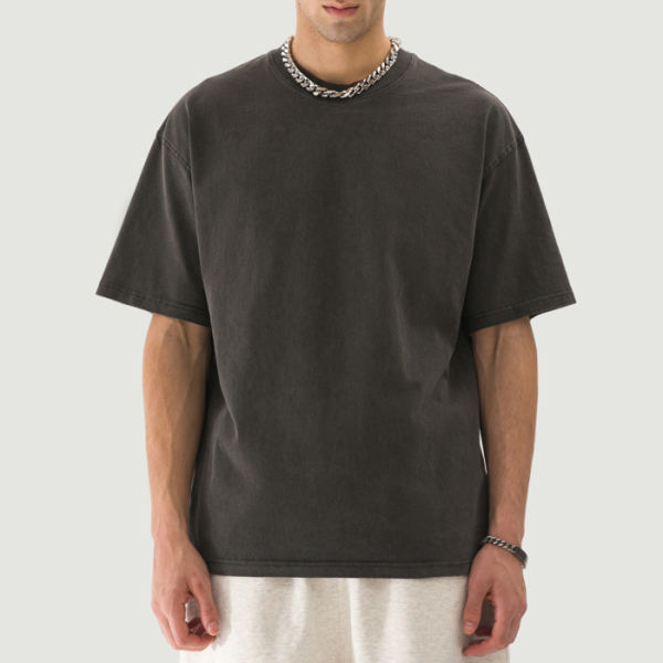 PODpartner Oversized Washed Crew Neck Tee, 285 GSM