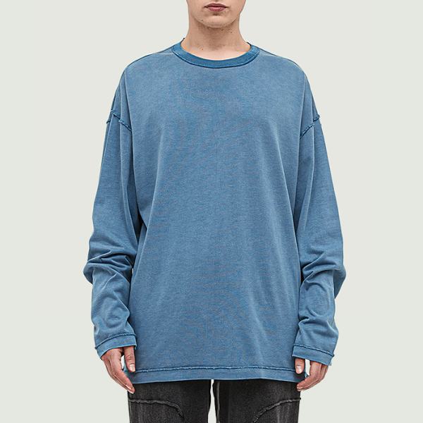 PODpartner Reverse Seam Washed Long Sleeve Tee, 290 GSM