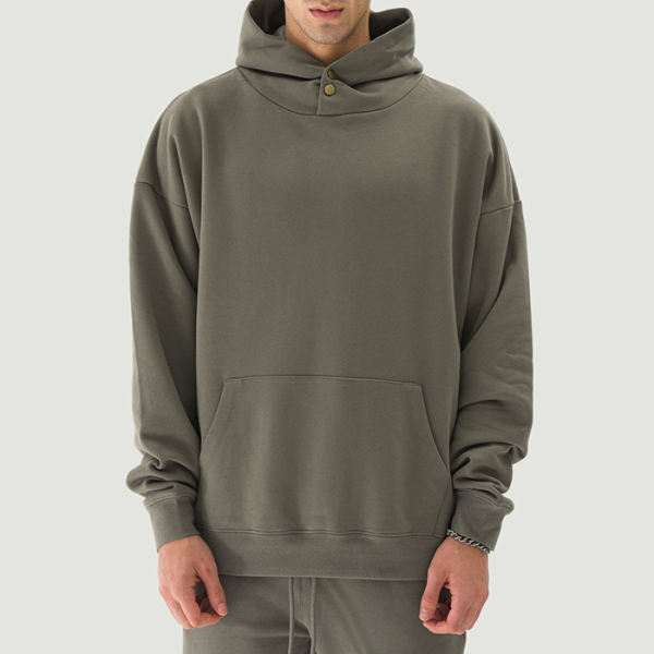 PODpartner Double Snap Brushed Fleece Hoodie, 380 GSM