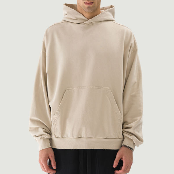 PODpartner Sun Faded Ripped Pocket Hoodie, 380 GSM