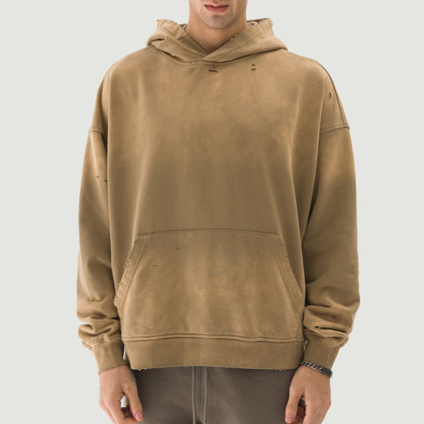 PODpartner Sun Faded Distressed Hoodie, 440 GSM