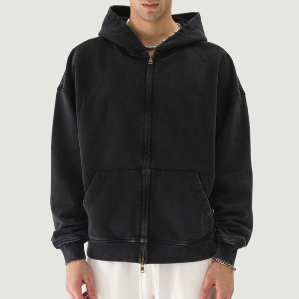 PODpartner Snow Wash Full-zip Hoodie, 440 GSM