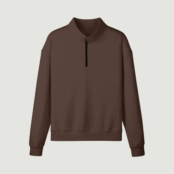 PODpartner Regular Fit Half-Zip Brushed Fleece Sweatshirt, 380 GSM